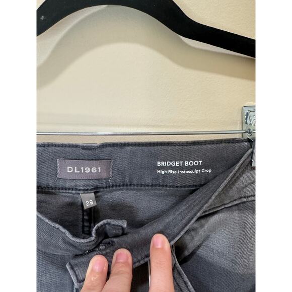 DL1961 NWT Bridget Boot Jeans High Rise Instasculpt Crop Sz 29 Dark Gray - Picture 3 of 5